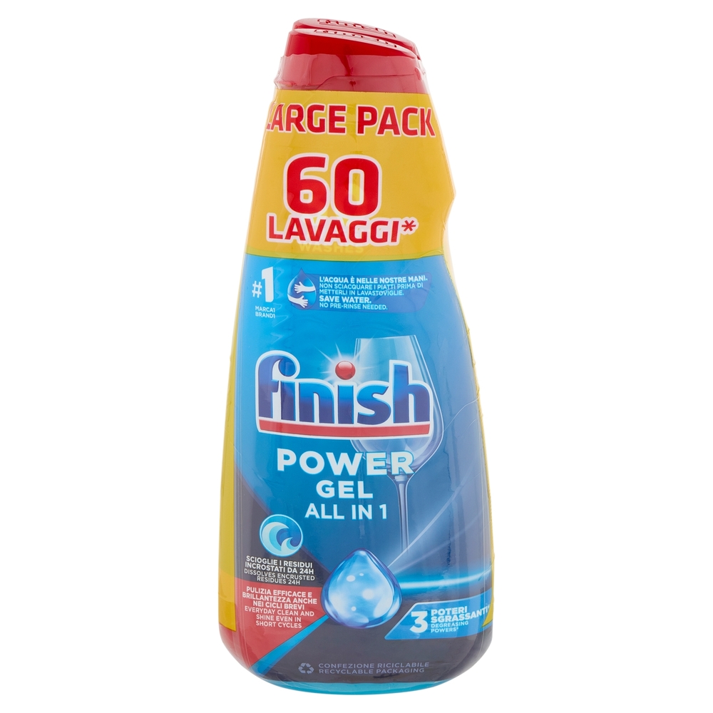 Finish Power Gel Fresh 2 x 30 lavaggi liquido lavastoviglie 2 x 600 ml